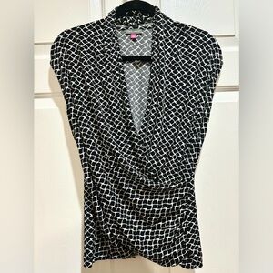 Vince Camuto Black and White Geometric Blouse